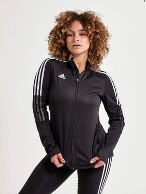 Adidas Prime Green Women’s Size XL Long Sleeve Black Zip Up Black Track Jacket